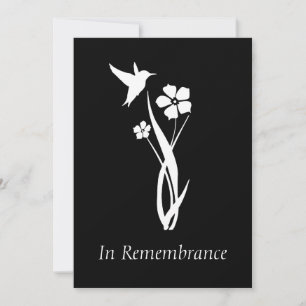 Custom Memorial Service Hummingbird Garden Flower Invitation