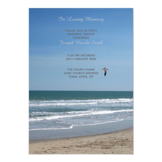 Custom Memorial Service Invitation - Beach Theme | Zazzle.com