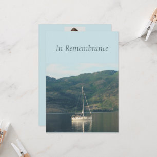 Custom Memorial Service Sailing Sailboat Lake Invitation