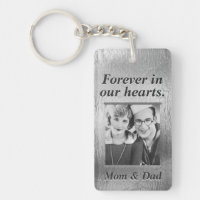 Custom Memorial Silver Look Mom & Dad Keychain
