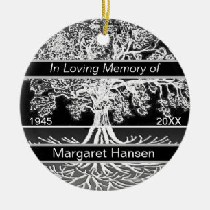 Custom Memorial   Tree of Life Ceramic Ornament