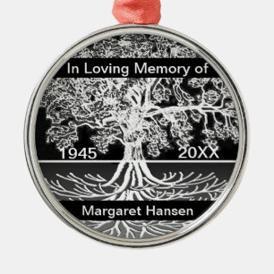 Custom Memorial   Tree of Life Metal Ornament