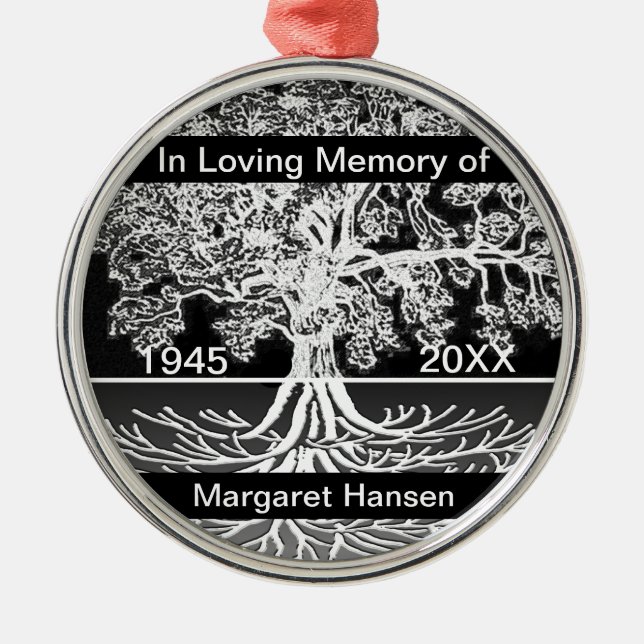 Custom Memorial | Tree of Life Metal Ornament (Front)
