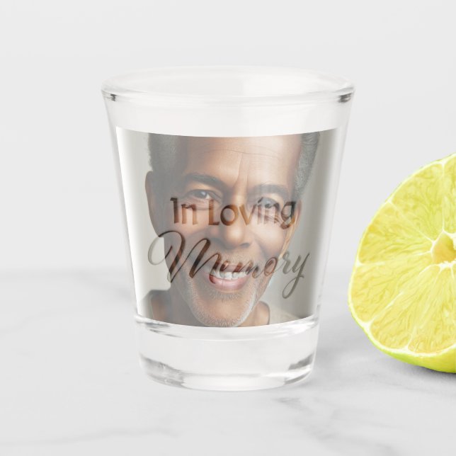 Custom Memorial Tribute – In Loving Memory Keepsak Shot Glass (Front)