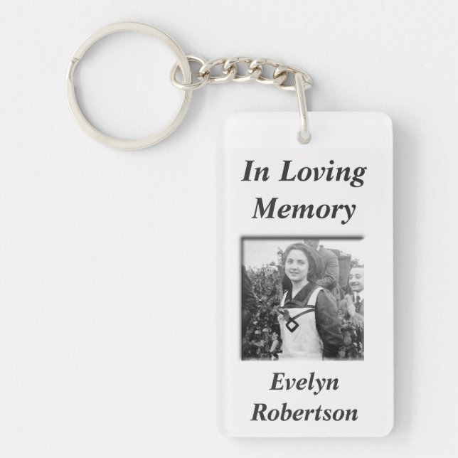 Custom Memorial w/Photo Keychain (Front)
