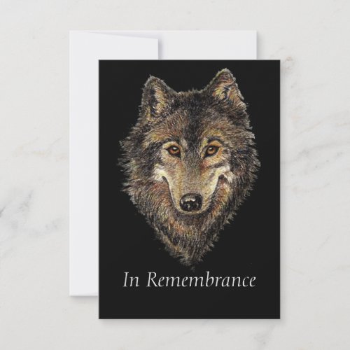 Custom Memorial Wolf Animal Watercolor Invitation