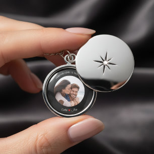 Custom Memory Keepsake   Photo & Date Gift Locket Necklace