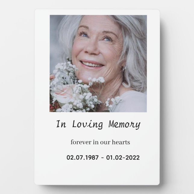 “Custom Memory Plaque for Tabletop Display (Front)