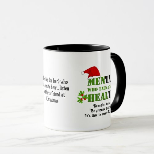 Custom MEN WHO TALK HEAL Christmas Mental Health Mug