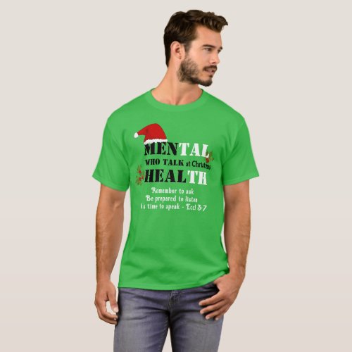 Custom MEN WHO TALK HEAL Christmas Mental Health T_Shirt