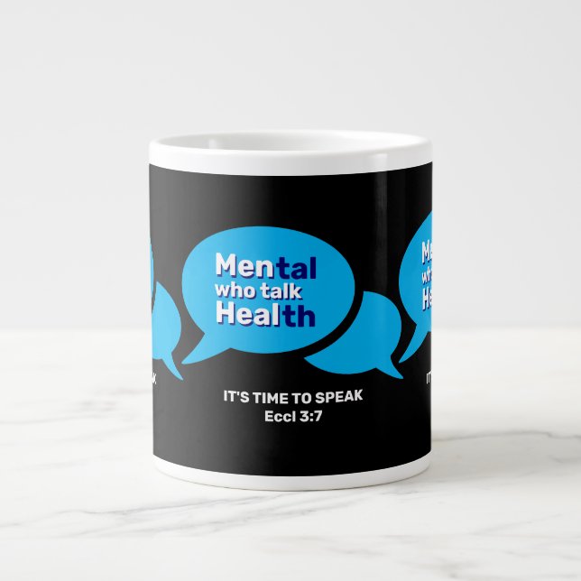 Custom MEN WHO TALK HEAL Mens Mental Health Giant Coffee Mug (Front)