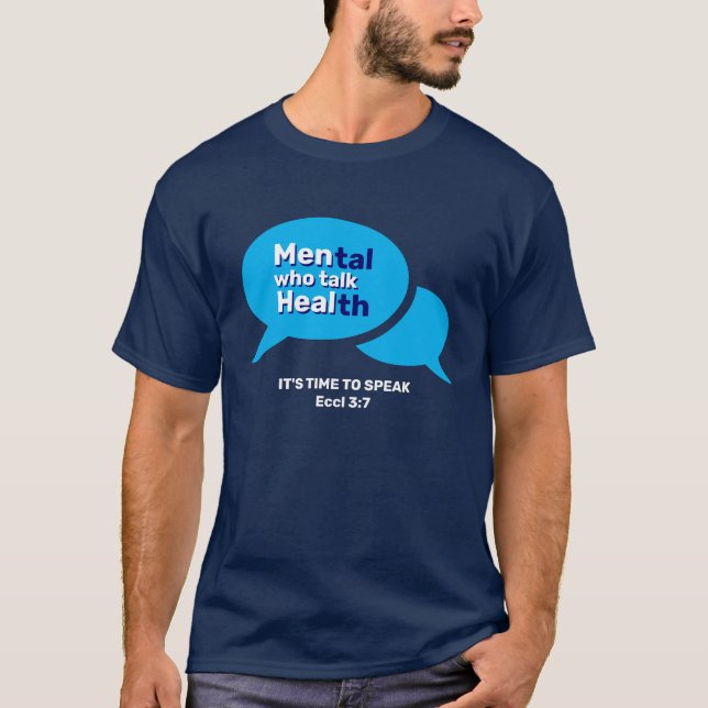 Custom MEN WHO TALK HEAL Mental Health T-Shirt (Front)