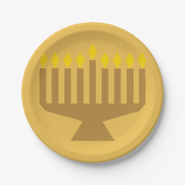 Custom Menorah Paper Plates (Front)