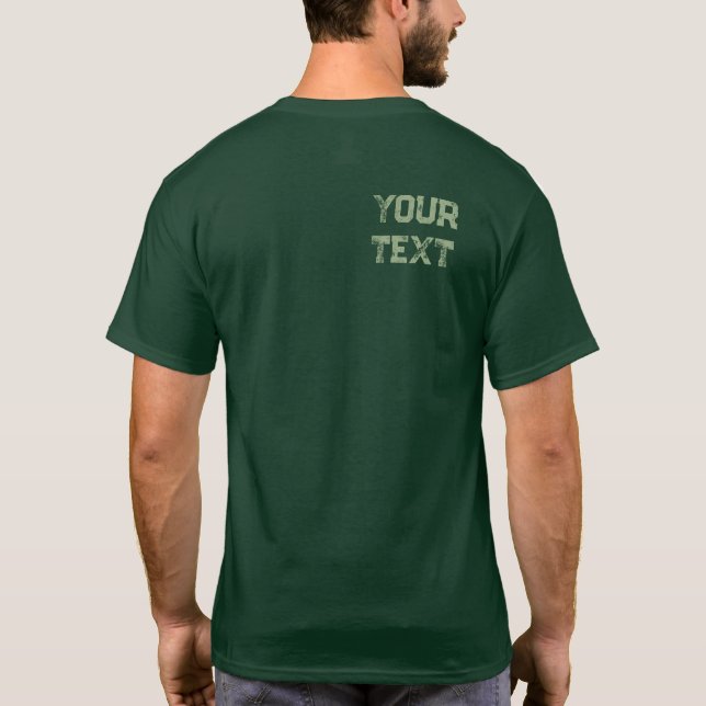 Custom Mens Back Print Distressed Font Template T-Shirt (Back)