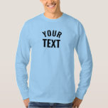 Custom Mens Basic Long Sleeve Light Blue Modern T-Shirt<br><div class="desc">Modern Elegant Add Your Text Name Here Template Men's Basic Long Sleeve Light Blue T-Shirt.</div>