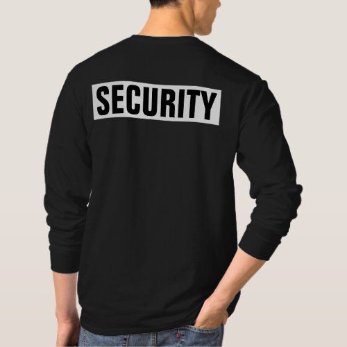 Custom Mens Black And White Security Double Sided T_Shirt