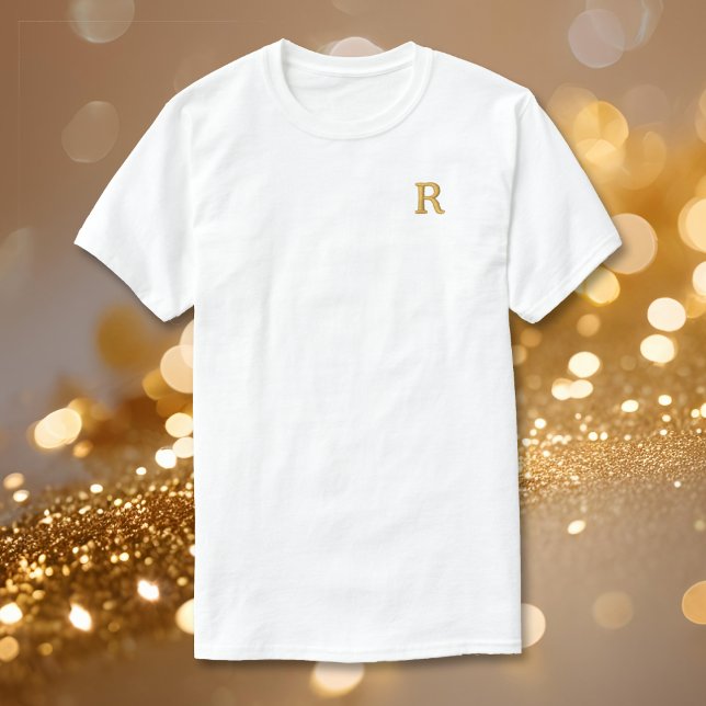 Custom Mens Embroidered Monogram Initials T-Shirt (Custom Mens Embroidered Monogram Initials T-Shirt)