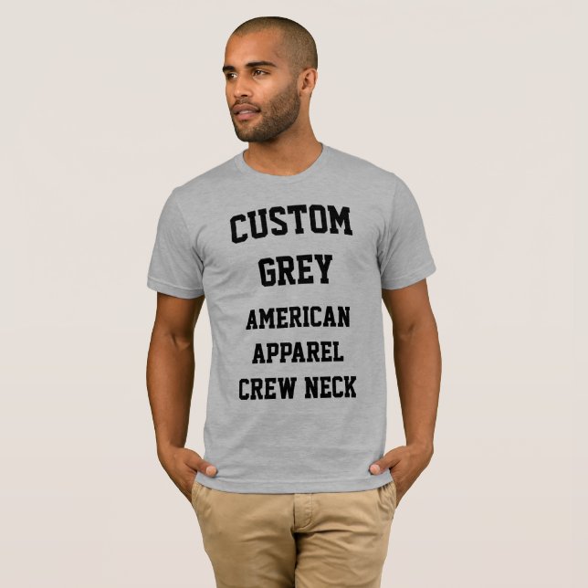 Custom Men's GREY AMERICAN APPAREL T-SHIRT (Front Full)