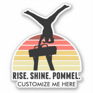 Custom Mens Gymnastics Eat Sleep Pommel Horse Sticker