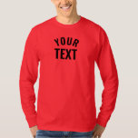 Custom Mens Long Sleeve Deep Red Template Modern T-Shirt<br><div class="desc">Modern Elegant Add Your Text Name Here Template Men's Basic Long Sleeve Deep Red T-Shirt.</div>