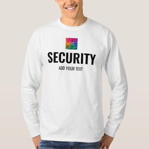 Custom Mens Long Sleeve Security Double Sided T_Shirt