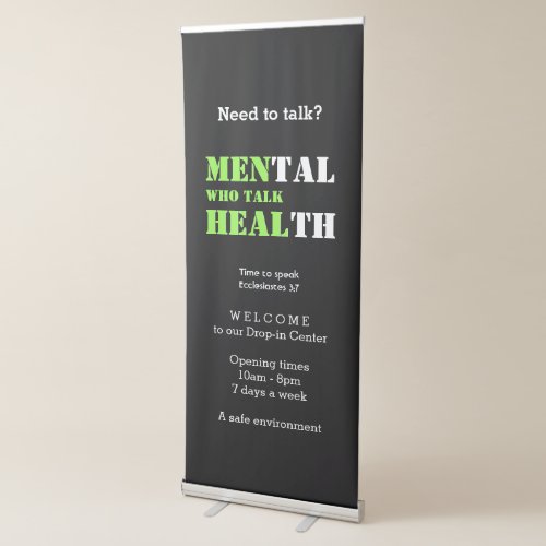 Custom Mens Mental Health Awareness Retractable Banner