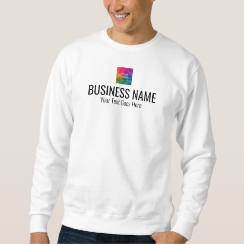 Custom Mens Modern Elegant White Your Logo Here Sweatshirt