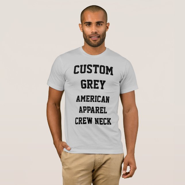 Custom Men's SILVER GREY AMERICAN APPAREL T-SHIRT (Front Full)