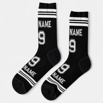 Custom Men's Socks With Football Jersey Number by logotees at Zazzle