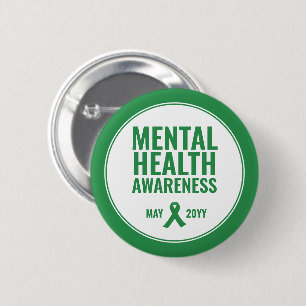 Custom Mental Health Awareness Green Ribbon Button