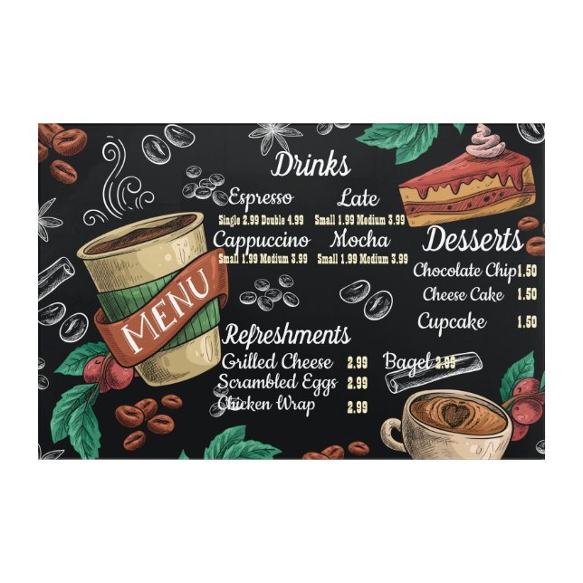 Custom Menu   Acrylic Print (Front)