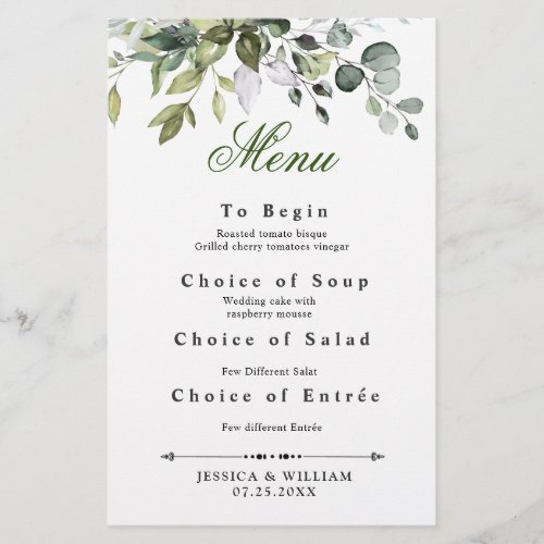 Custom Menu Card