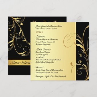 Custom Menu Card for Birthday or Anniversary Party | Zazzle