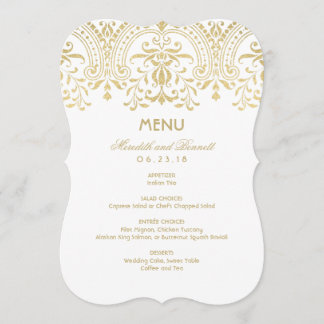 Custom Menu Card | Gold Vintage Glamour