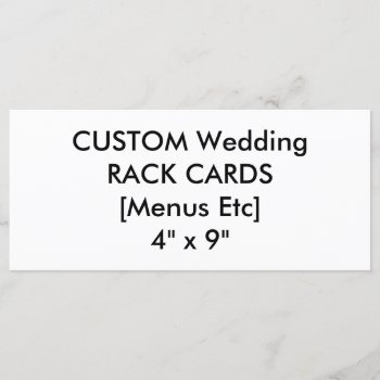 Custom Menu & Programme Cards 4" X 9" Landscape by PersonaliseMyWedding at Zazzle