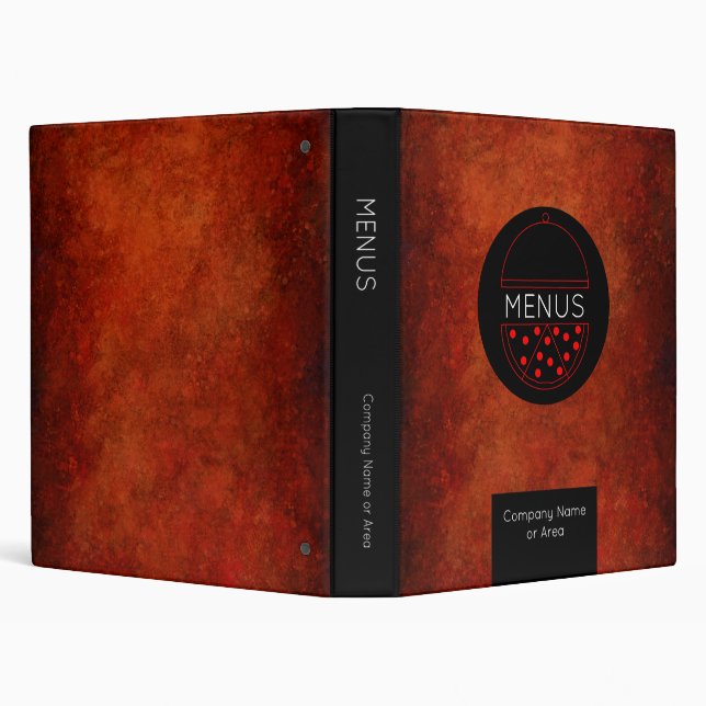 Custom Menus 3 Ring Binder (Background)