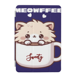 Custom Meowffee Cute Coffee Cat iPad Mini Cover