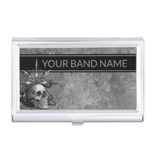 Custom Merch Skull Rock & Roll Heavy Metal Music Business Card Case