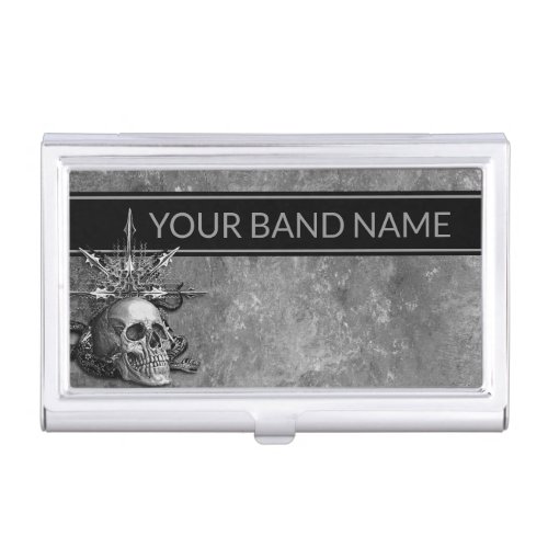 Custom Merch Skull Rock  Roll Heavy Metal Music Business Card Case