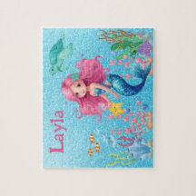Custom Mermaid Child Name Puzzle