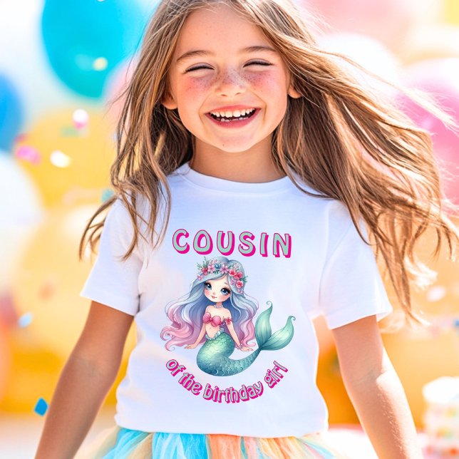 Custom mermaid cousin of birthday girl T-Shirt (Creator Uploaded)