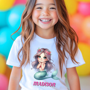Custom Mermaid Girls Name T-Shirt
