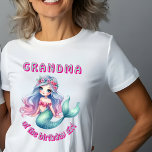 Custom mermaid Grandma of birthday girl T-Shirt<br><div class="desc">Custom mermaid mint birthday girl</div>