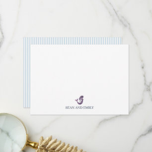 Custom Mermaid Painting Beach Stationary Thank You Card