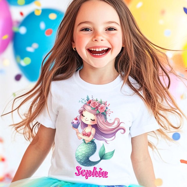 Custom Mermaid pink name   T-Shirt (Creator Uploaded)