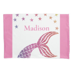 Custom Mermaid Single Pillowcase, Standard Size Pillow Case