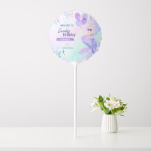 custom mermaid theme birthday girl purple