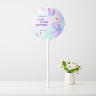 custom mermaid theme birthday girl purple balloon