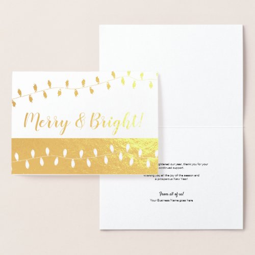 Custom Merry And bright Corporate business Holiday Foil Card