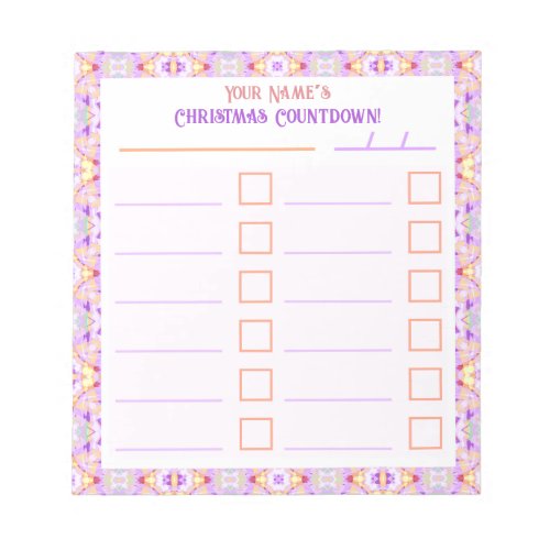 Custom Merry Bright Christmas Planner Checklist Notepad